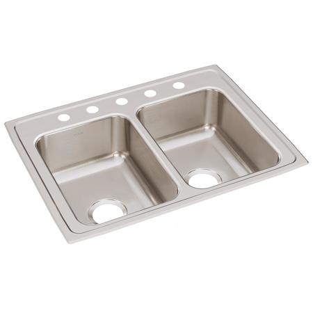 ELKAY Classic SS 29" x 22" x 7-5/8", Equal Double Bowl Drop-in Sink LR29225
